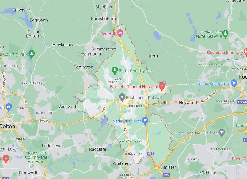 Map of Healthwatch Bury area