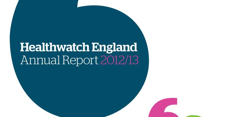 Healthwatch England Annual Report 2012-13 Front Cover