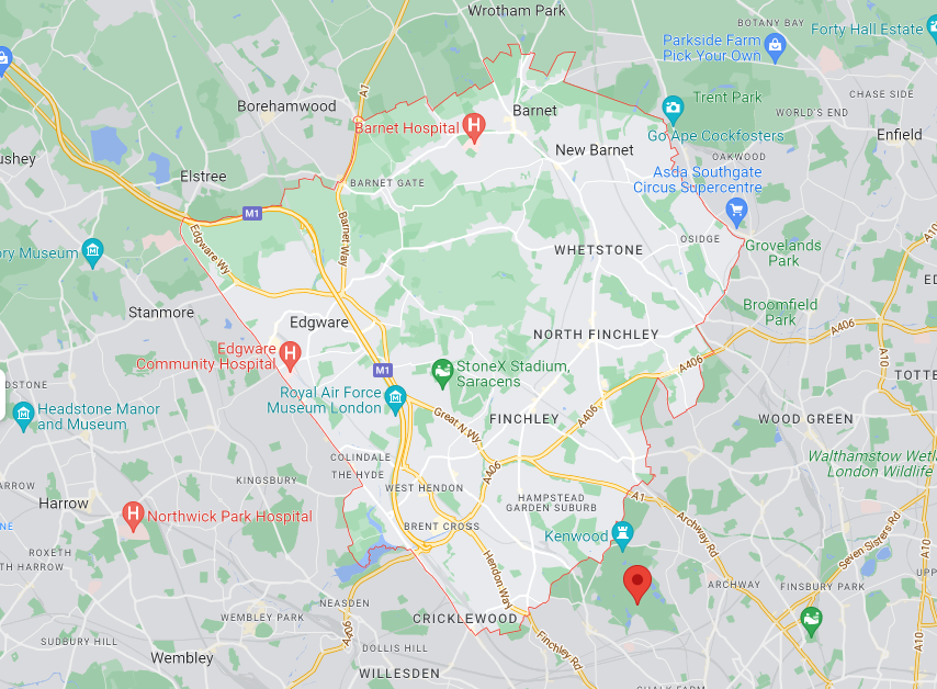Map of Healthwatch Barnet area