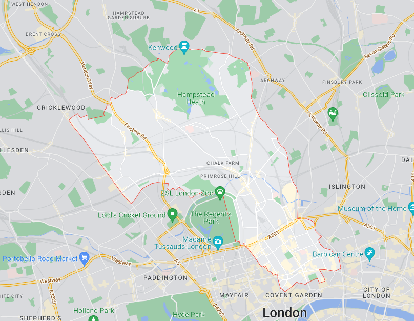 Map of Healthwatch Camden area