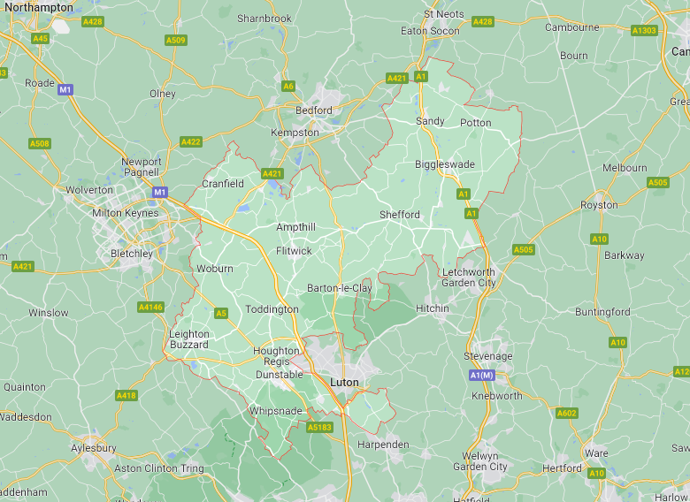 Map of Healthwatch Central Bedfordshire area