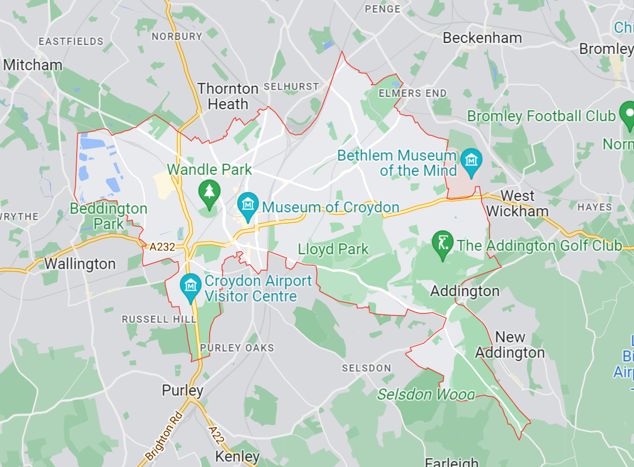 Map of Healthwatch Croydon area