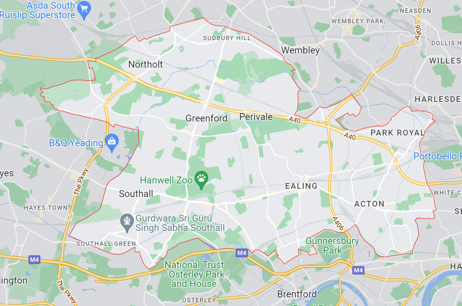 Map of Healthwatch Ealing area