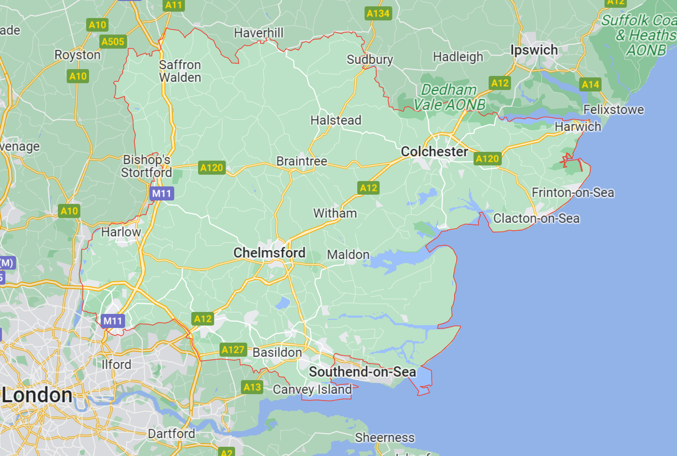 Map of Healthwatch Essex area