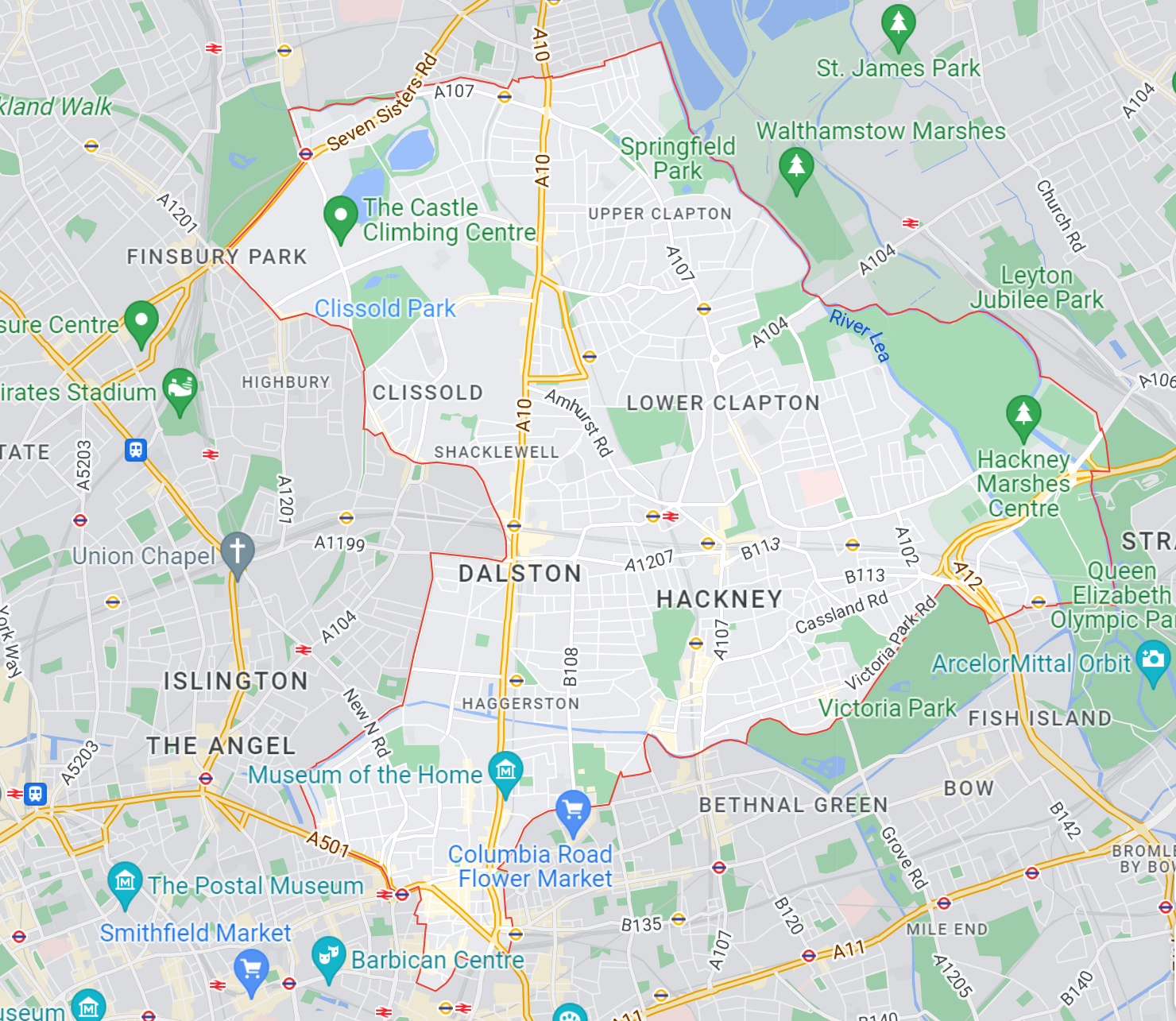 Map of Healthwatch Hackney area