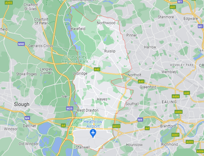 Map of Healthwatch Hillingdon area