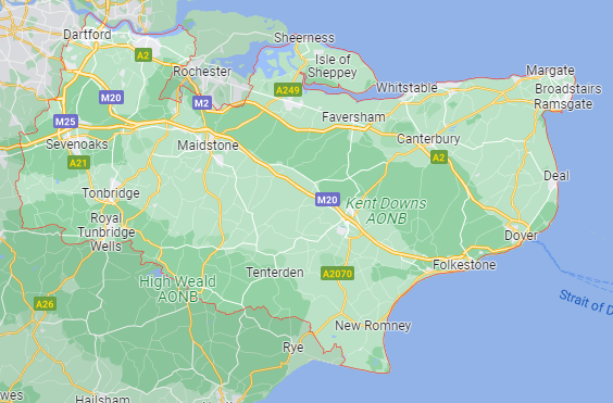 Map of Healthwatch Kent area