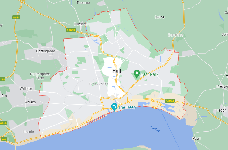 Map of Healthwatch Kingston upon Hull area