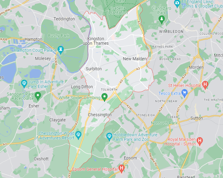 Map of Healthwatch Kingston upon Thames area