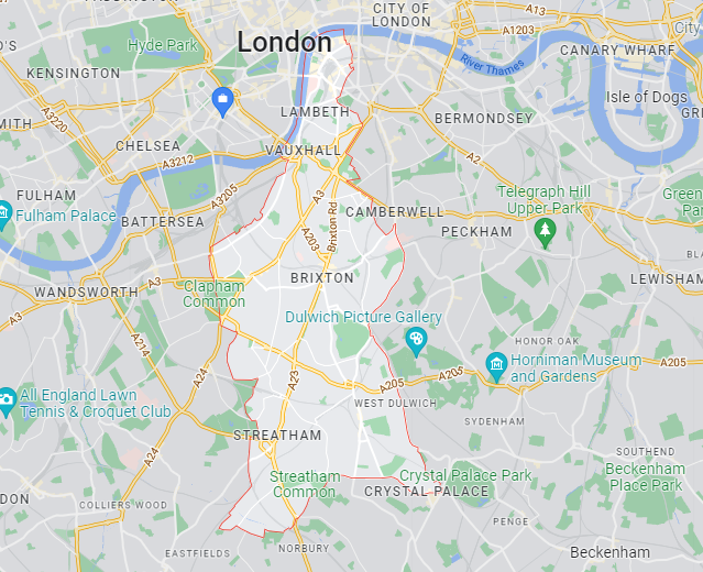 Map of Healthwatch Lambeth area