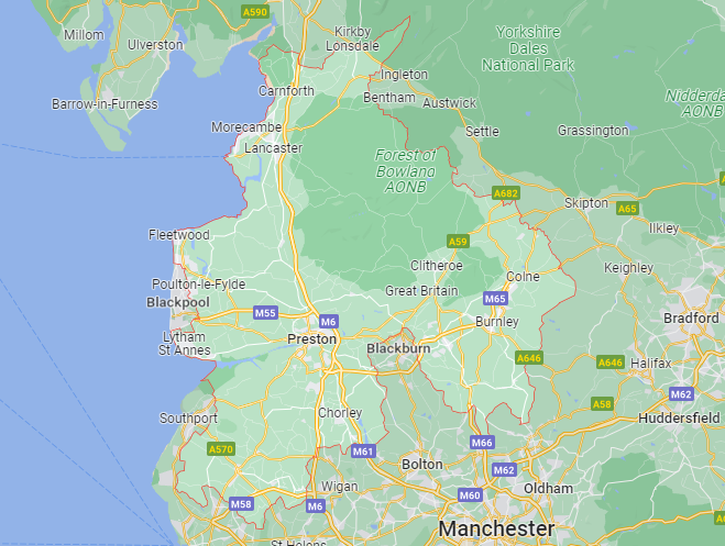 Map of Healthwatch Lancashire area