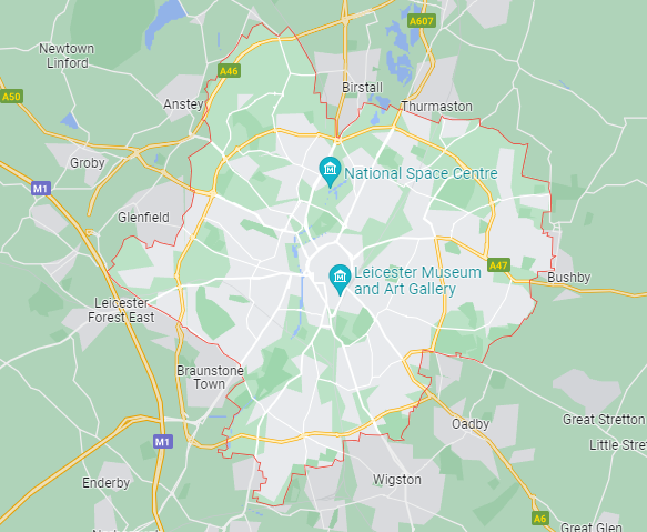 Map of Healthwatch Leicester area