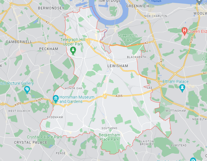 Map of Healthwatch Lewisham area