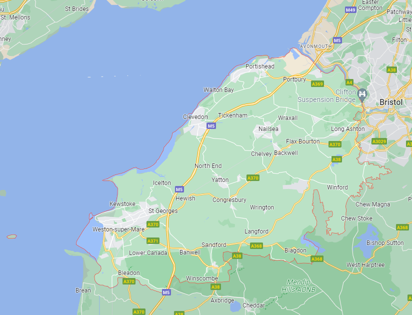 Map of Healthwatch North Somerset area