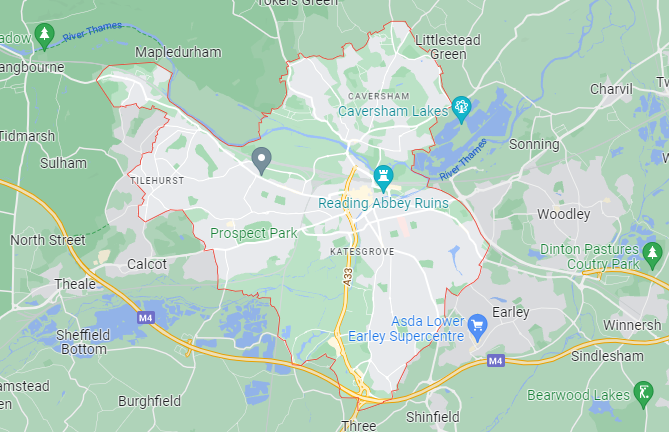 Map of Healthwatch Reading area