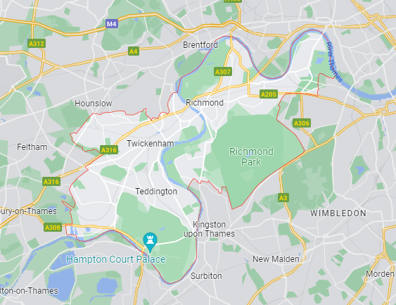 Map of Healthwatch Richmond upon Thames area