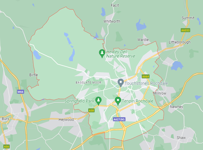 Map of Healthwatch Rochdale area