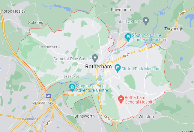 Map of Healthwatch Rotheram area