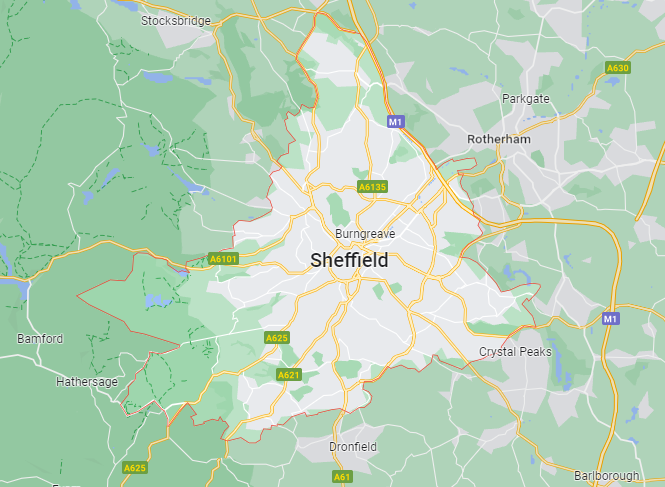 Map of Healthwatch Sheffield area