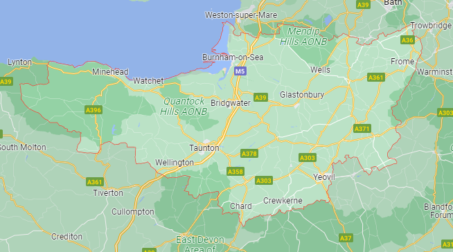 Map of Healthwatch Somerset area