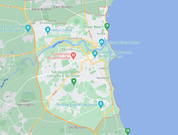 Map of Healthwatch Sunderland area
