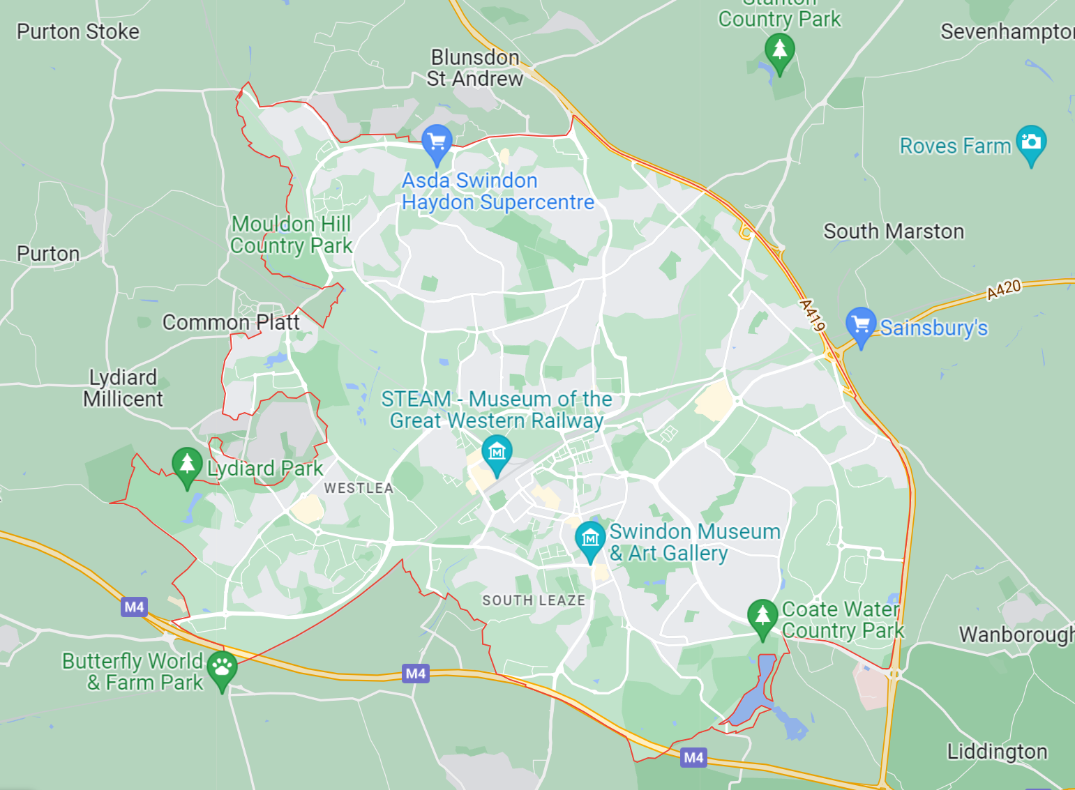Map of Healthwatch Swindon area