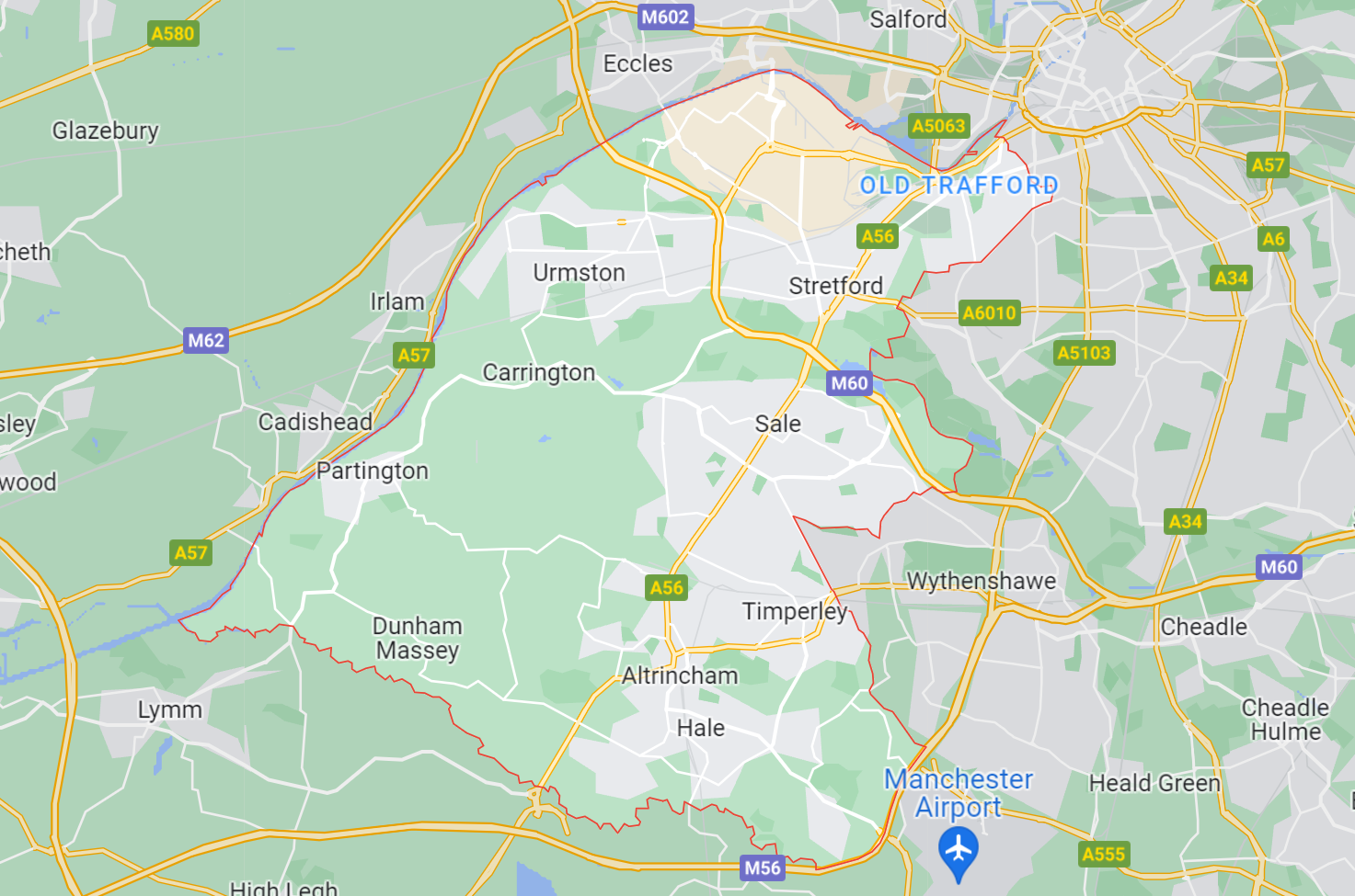 Map of Healthwatch Trafford area