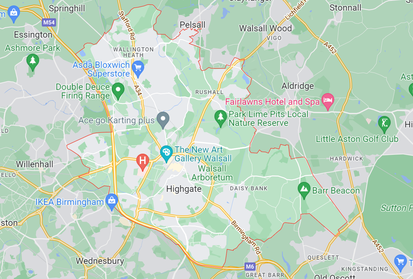Map of Healthwatch Walsall area