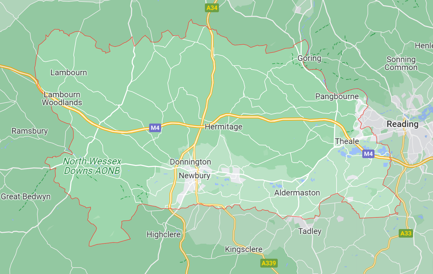 Map of Healthwatch West Berkshire area
