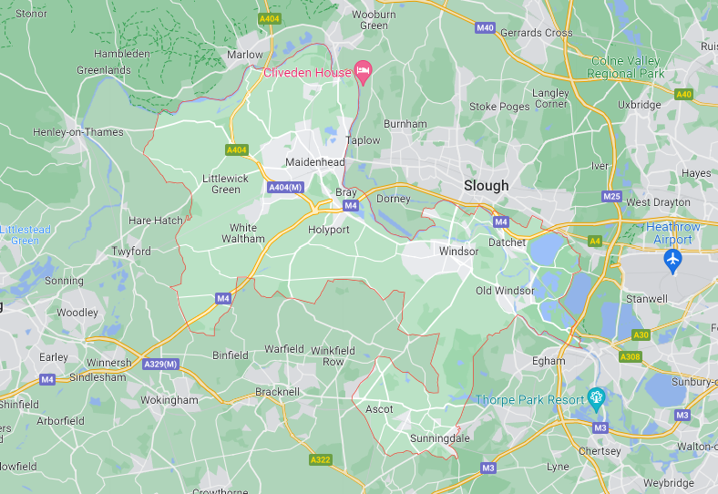 Map of Healthwatch Windsor Ascot and Maidenhead area