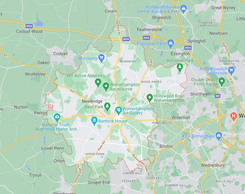 Map of Healthwatch Wolverhampton area