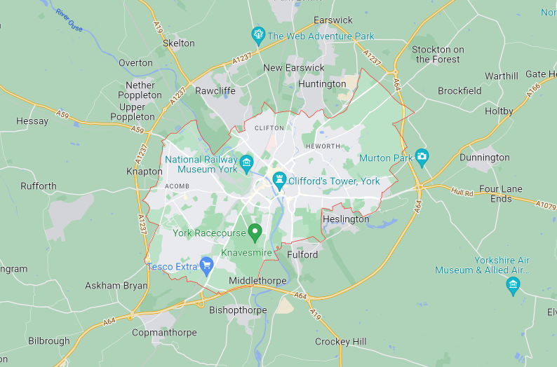 Map of Healthwatch York area