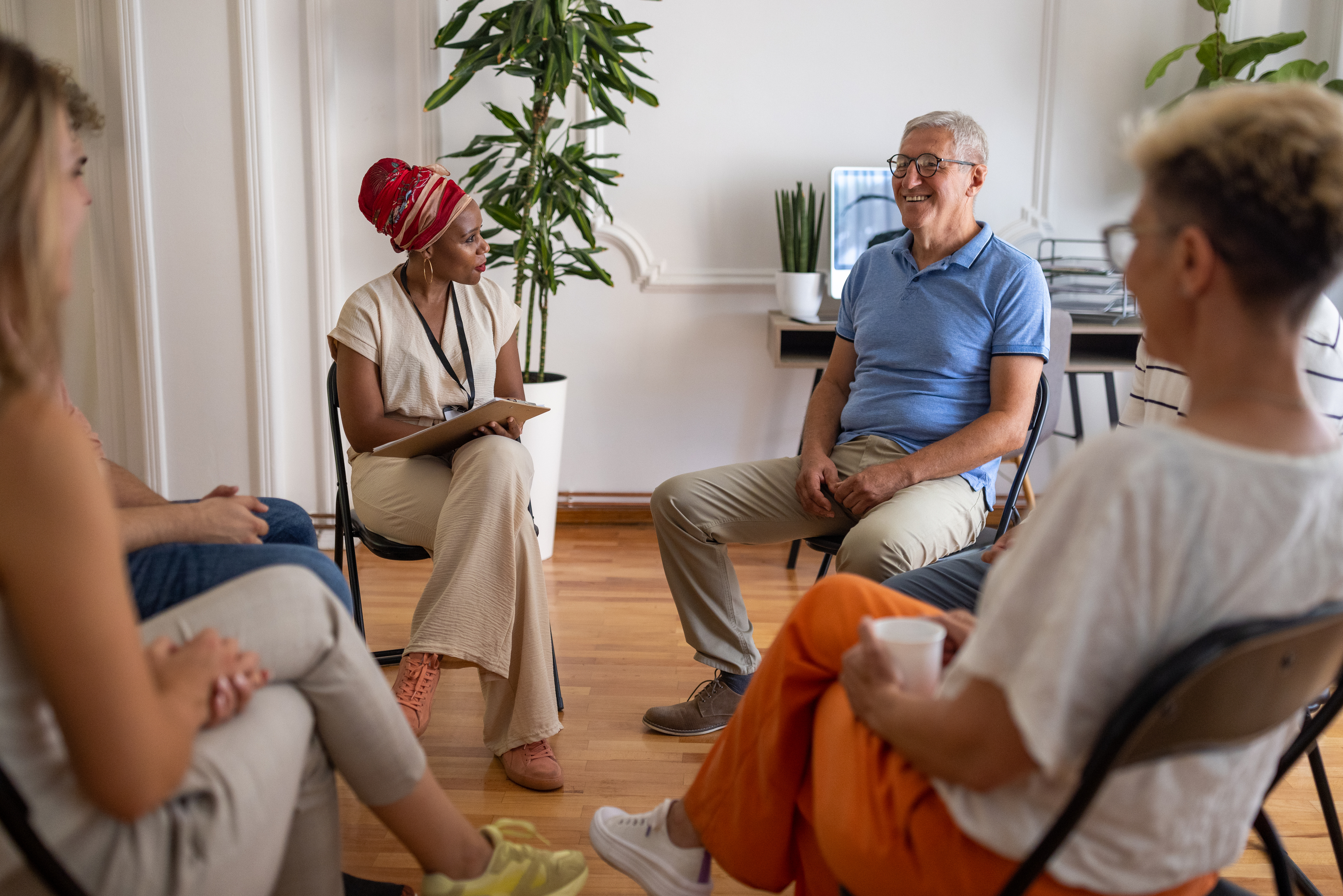 People talking in a group