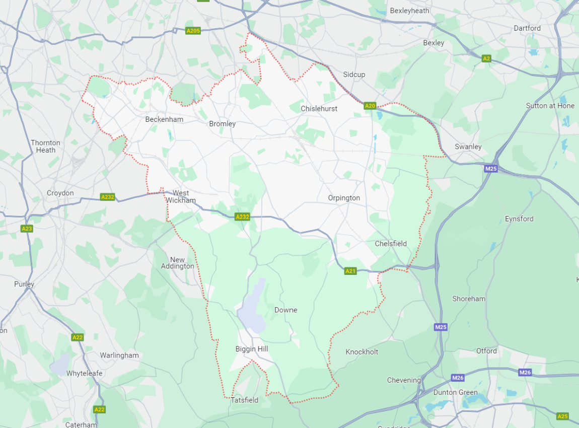 Map of Healthwatch Bromley area