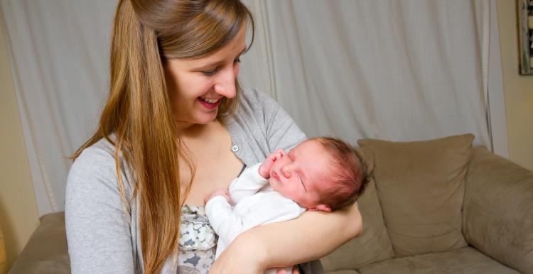Woman holding baby 