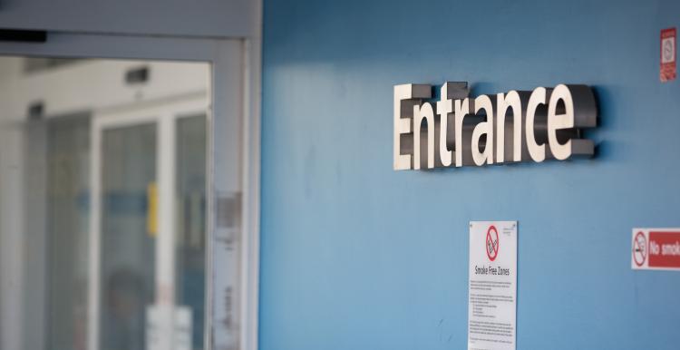 Image of a entrance sign at a hospital 