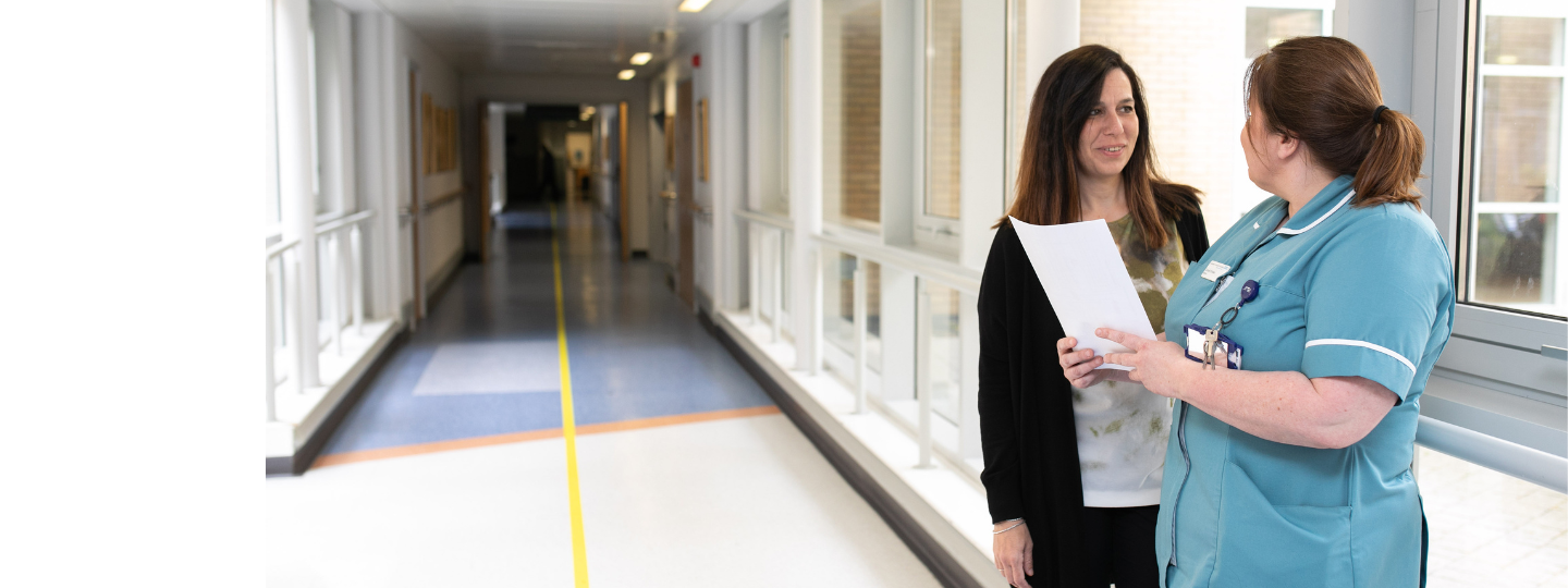 Patient and nurse in a hospital